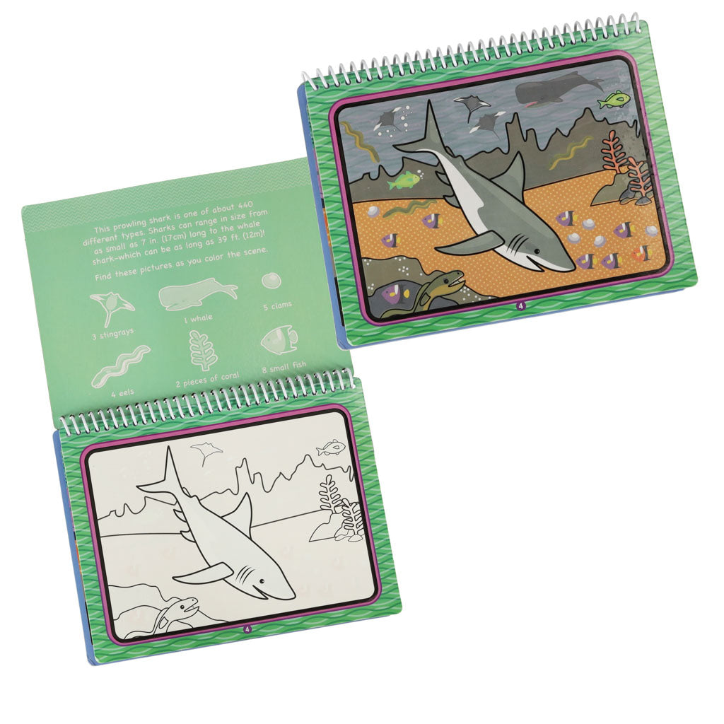 Carte de colorat interactiva, Zola, stilou cu apa, 4 planse diferite, animale marine, 19x15 cm Carte de colorat interactiva, Zola, stilou cu apa, 4 planse diferite, animale marine, 19x15 cm